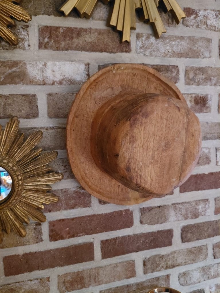 Unieke handgemaakte houten hoedvorm –  hoedenmal, Antiek en Kunst, Curiosa en Brocante, Ophalen of Verzenden