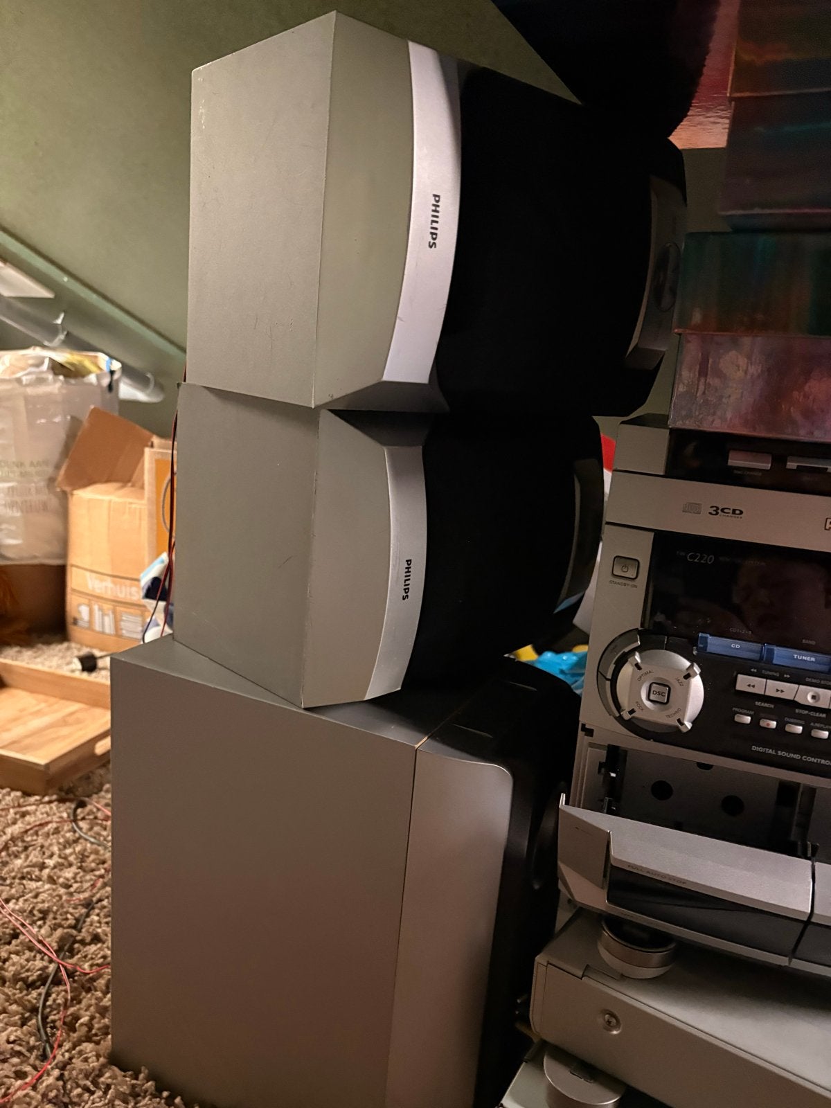Sony Philips stereo set met 2 boxen en woofer, Ophalen, Gebruikt, Losse componenten, Sony