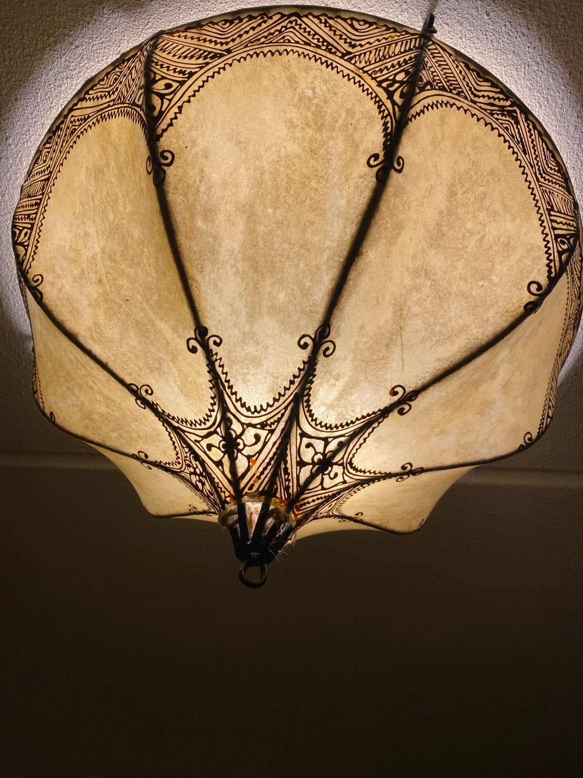 Mooie Marokkaanse lamp - Handgemaakt en sfeervol, Huis en Inrichting, Bohemian, Overige merken, Gebruikt, Natuurlijk materiaal