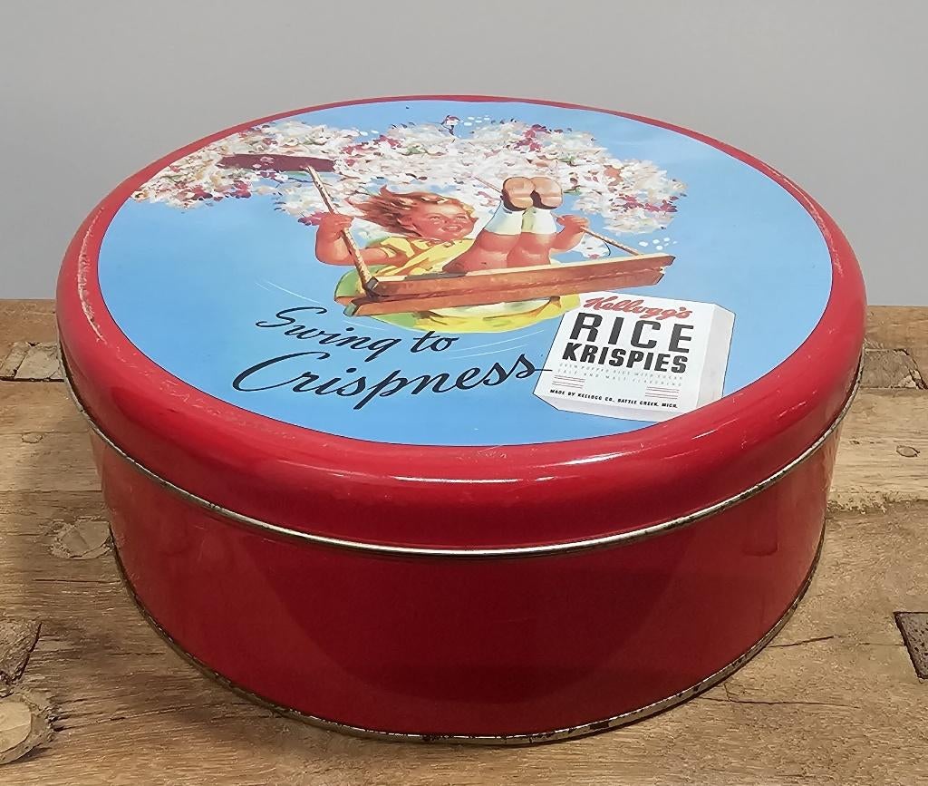 LEUKE "KELLOGG'S RICE KRISPIES" TROMMEL, Huis en Inrichting, Ophalen of Verzenden, Gebruikt