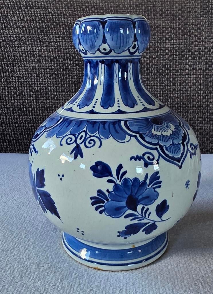 Porselein Fles Delfts balustervaas 1975, Ophalen of Verzenden
