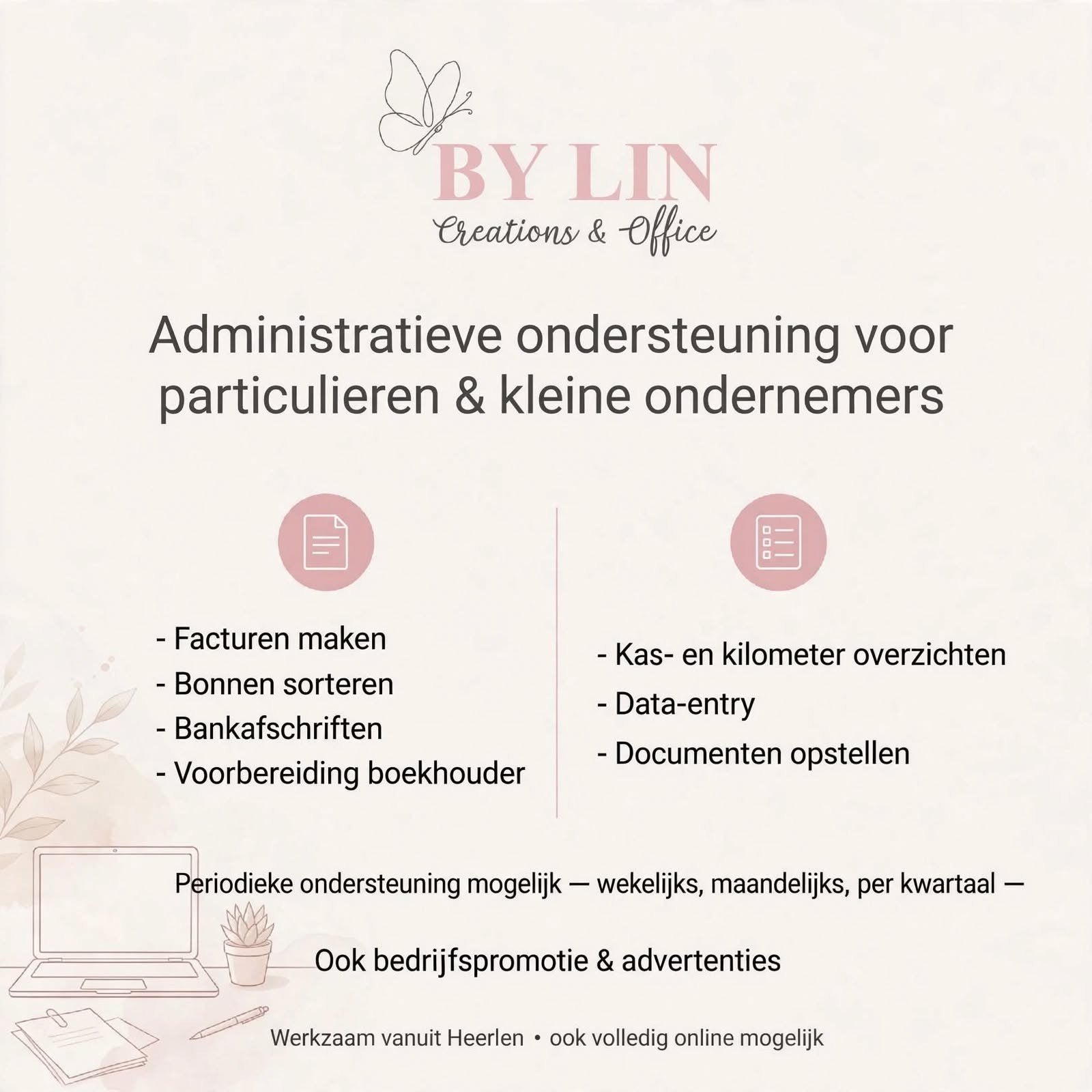 Administratieve ondersteuning voor kleine ondernemers, Variabele uren, MBO, Vanaf 5 jaar