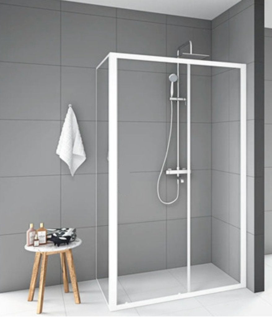 Douchecabine rechthoek helder glas. 80x120cm. wit, Ophalen, Nieuw, Glas, Douche