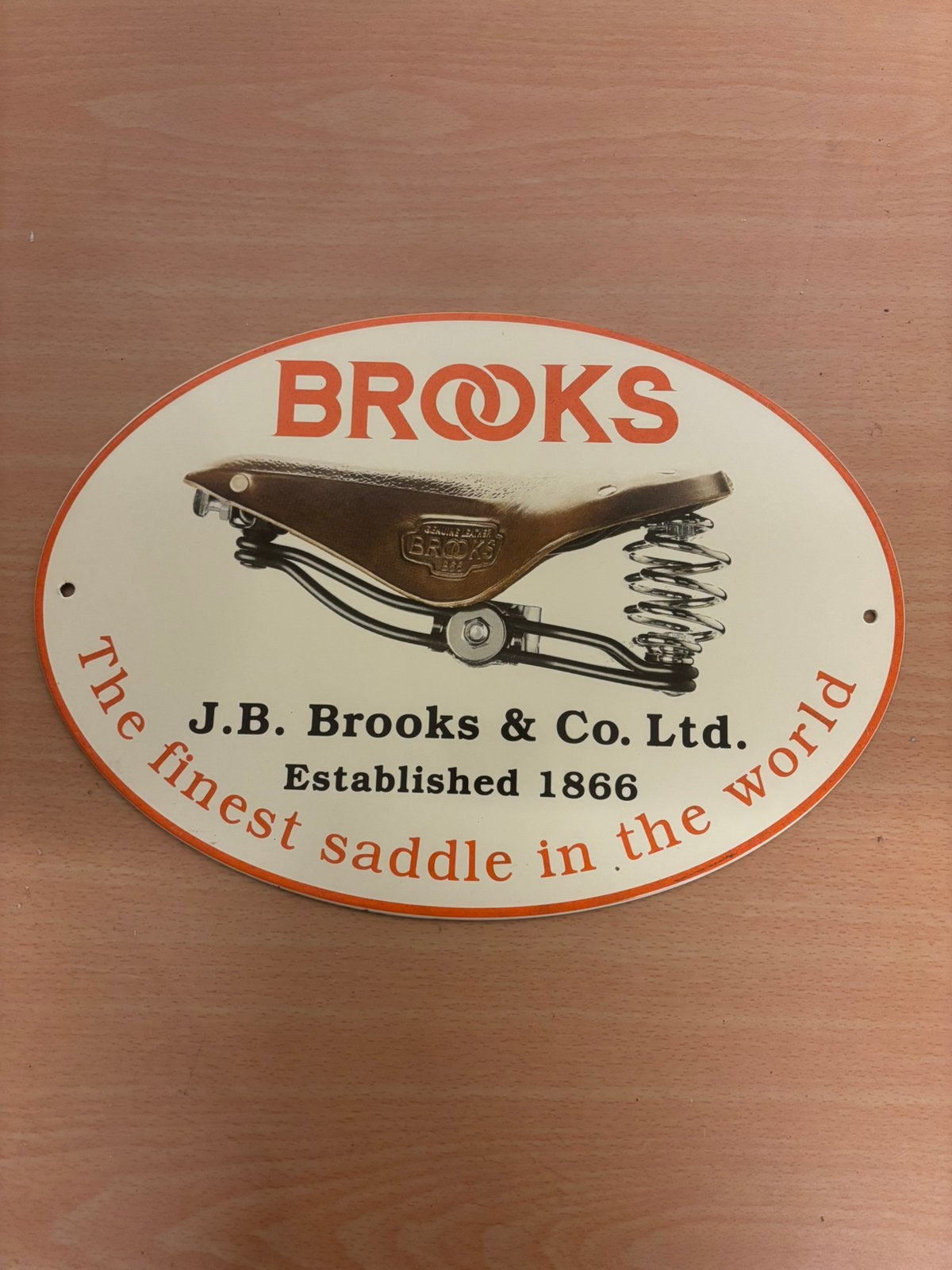 Emaille bord Brooks zadels, Ophalen of Verzenden, Zo goed als nieuw, Reclamebord