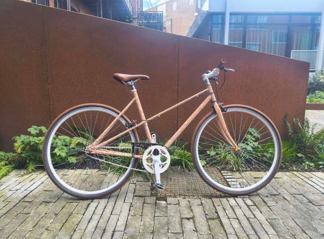 Dames stadsfiets met opvallende print - Racefiets, Ophalen, Gebruikt, Velgrem, Overige merken