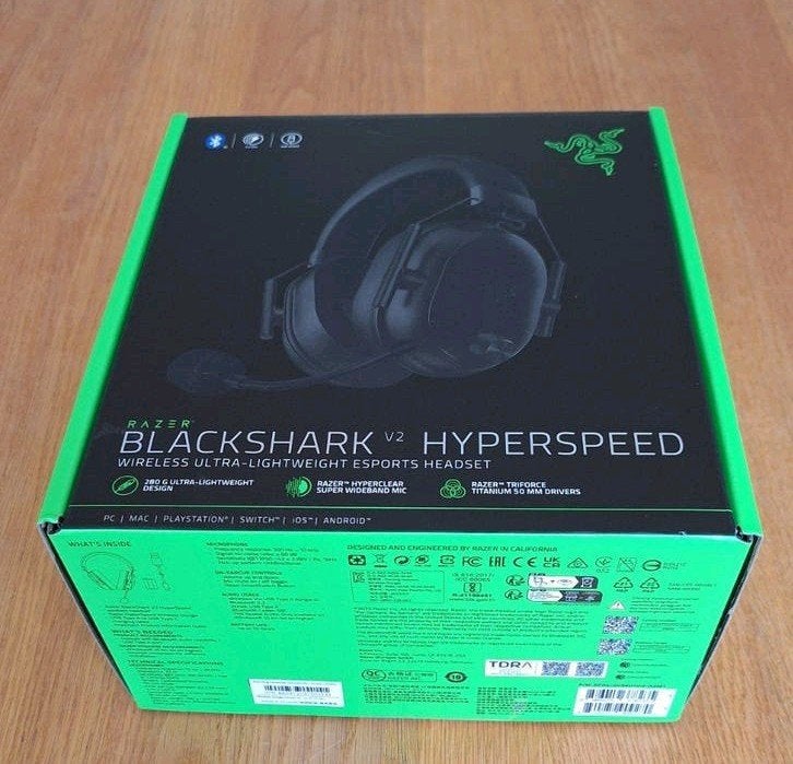 Razer BlackShark V2 HyperSpeed gamingheadset + USB-kabel, Ophalen of Verzenden, Zo goed als nieuw, Headset, Razer