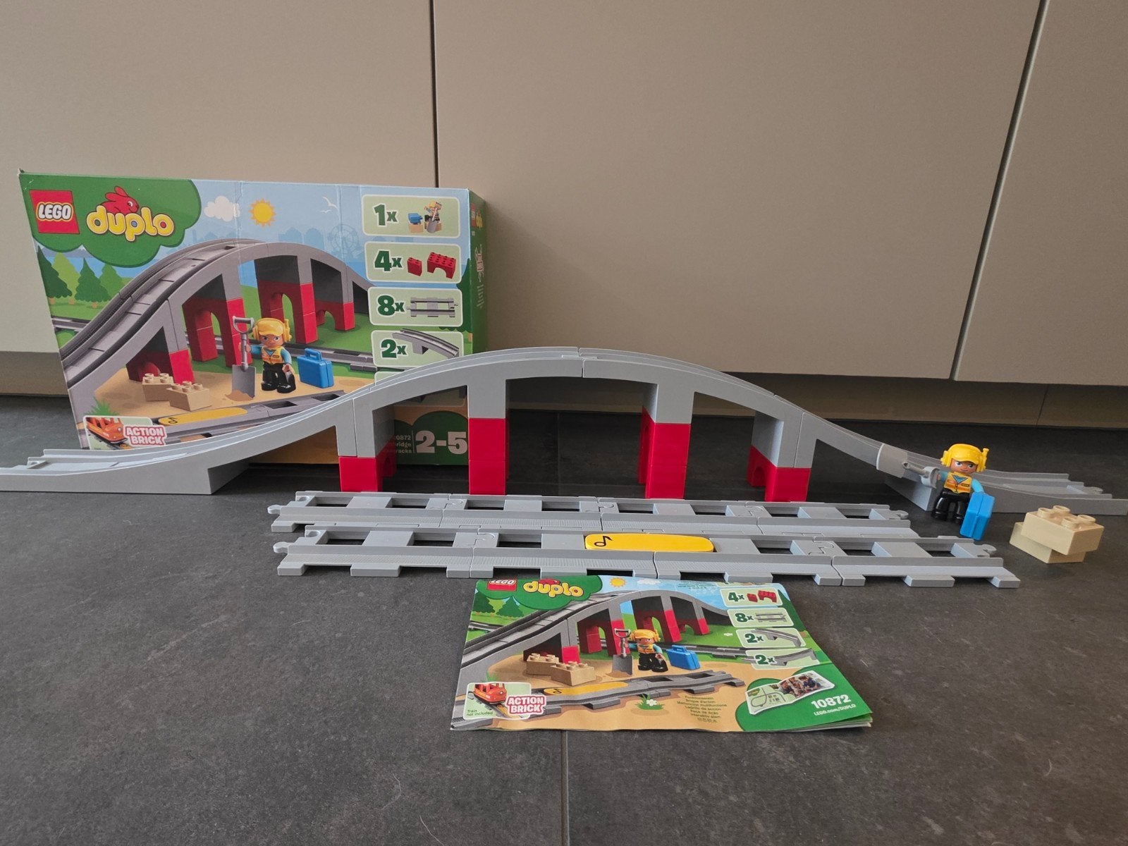 Lego Duplo Treinbrug en Rails Set 10872, Inclusief instructies, Ophalen of Verzenden, Zo goed als nieuw, Duplo