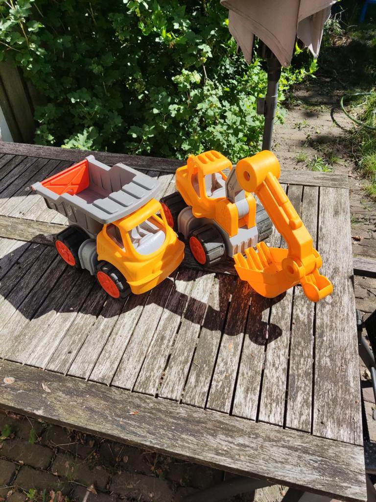 BIG graafmachine en kiepauto, Ophalen, Gebruikt