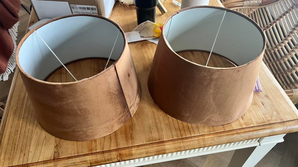 2x Lampenkap diameter 28cm, Ophalen of Verzenden, Zo goed als nieuw, Bruin, Rond