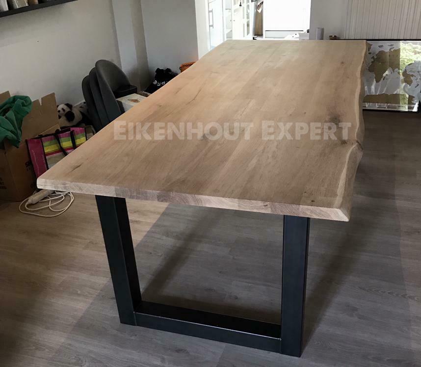 Foto 3 van Eiken Boomstam Eettafel Tafel Eikenhout BINNEN 1WEEK BEZORGD