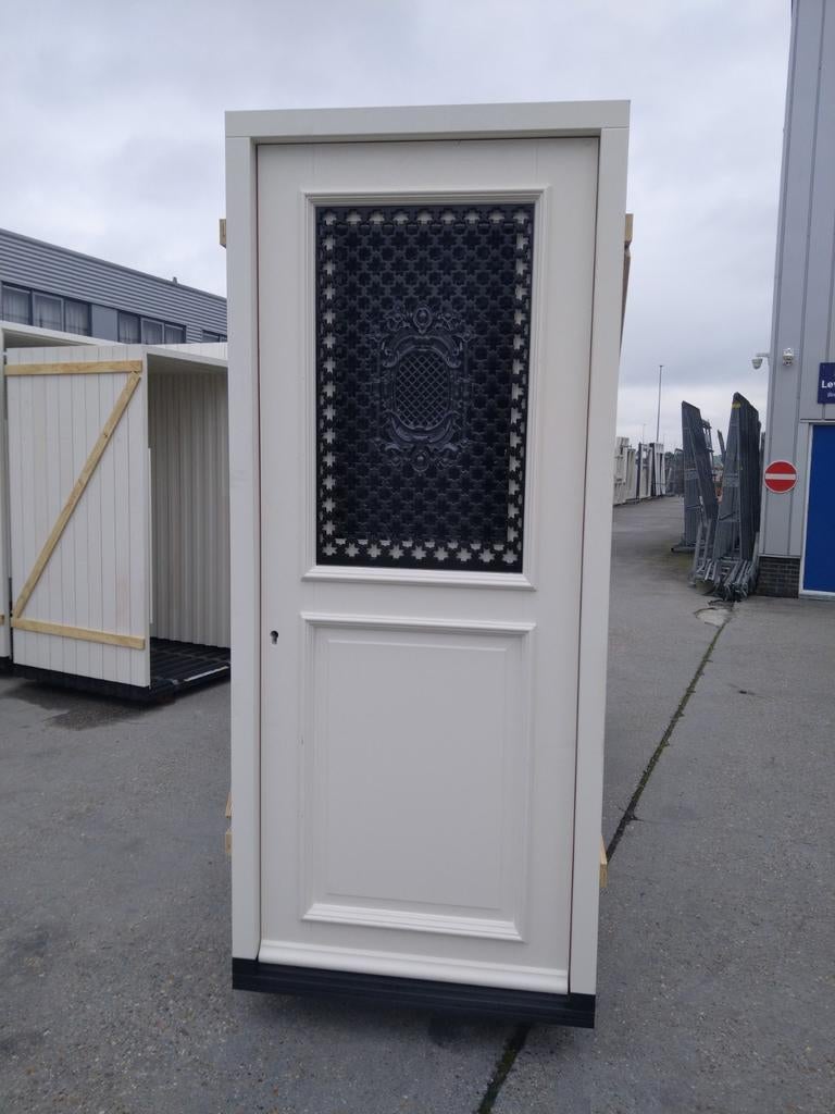Hardhout kozijn met rooster voordeur, Ophalen, 80 tot 100 cm, Nieuw, Buitendeur