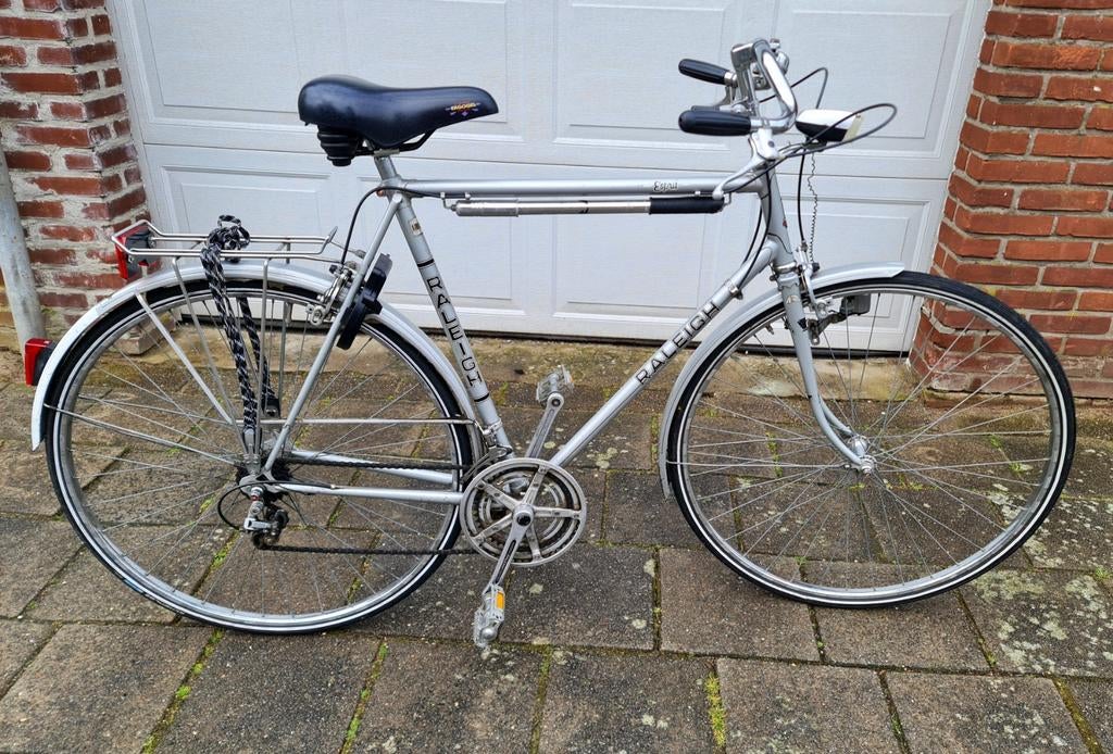 Raleigh Esprit Suntour vintage herenfiets oldtimer zilver, 59 cm of meer, Ophalen