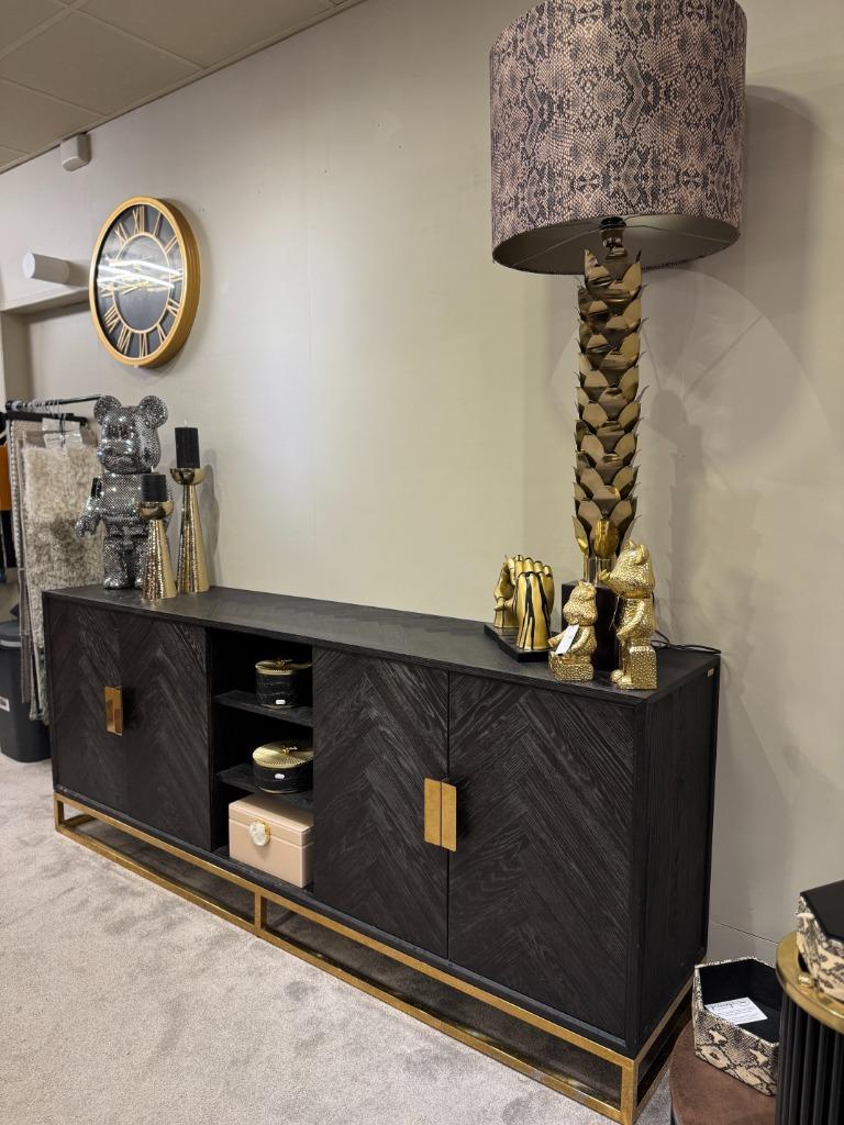 Dressoir Blackbone Gold Richmond interiors, Richmond Interiors, Ophalen of Verzenden, Zo goed als nieuw, 200 cm of meer