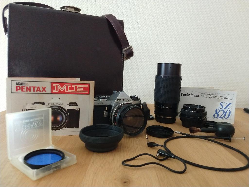 Spiegelreflex camera Pentax ME (analoog) met veel extra’s, Ophalen of Verzenden, Gebruikt, Spiegelreflex, Pentax