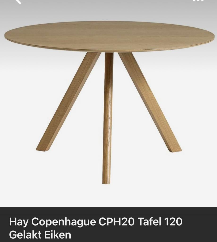 Hay Copenhague CPH20 tafel 120, gelakt eiken, Huis en Inrichting, Tafels | Eettafels, Ophalen, Zo goed als nieuw, Rechthoekig