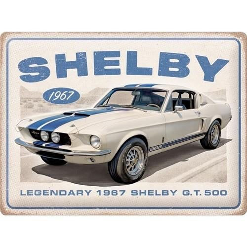 Shelby 1967 GT500. Metalen wandbord in reliëf 30 x 40 cm., Reclamebord, Nieuw, Ophalen of Verzenden, X