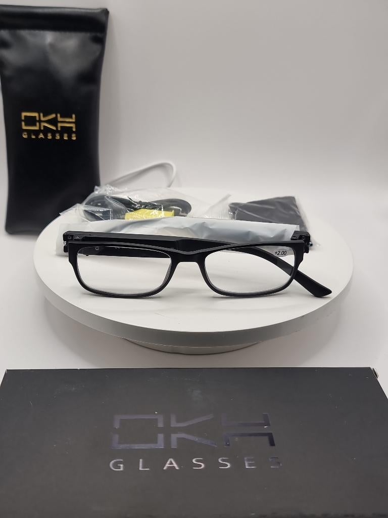 OKH Glasses leesbril met LED-licht (+2.00) – Nieuw in doos, Overige merken, Zwart, Nieuw, Ophalen of Verzenden