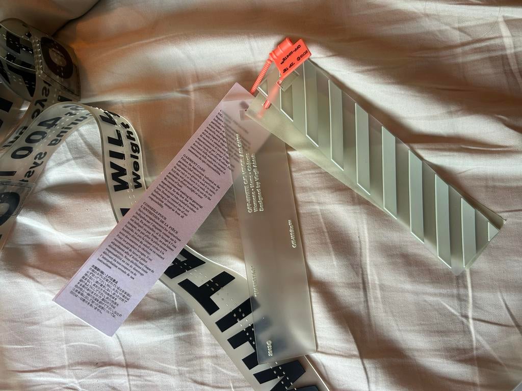 Off-White Riem - transparant zwart (exclusief!), Kleding | Heren, Riemen en Ceinturen, Zwart, Zo goed als nieuw, Riem of Ceintuur