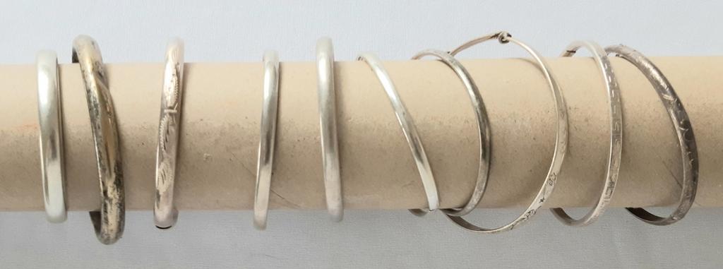 10 Zilveren Slavenarmbanden allen gekeurd, Ophalen of Verzenden