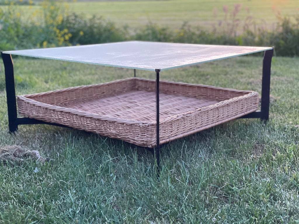 Retro vintage jaren 50 salontafel, Ophalen, 100 tot 150 cm, 50 tot 100 cm, Minder dan 50 cm