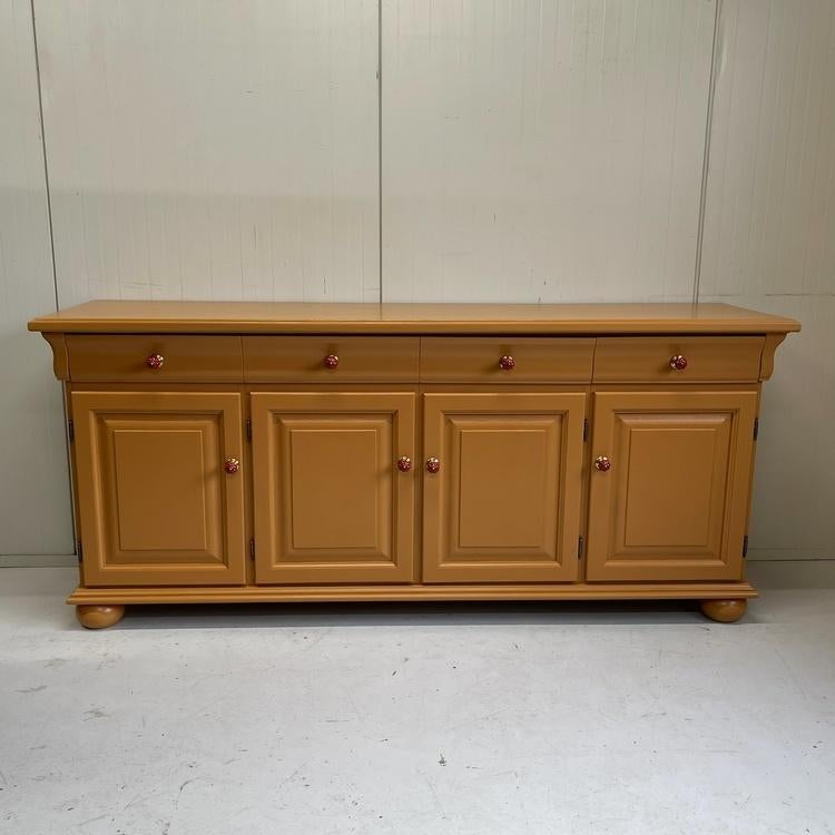 Restyle massief houten dressoir wandkast Little Green orange, Ophalen, Gebruikt, Landelijk modern, Met deur(en)