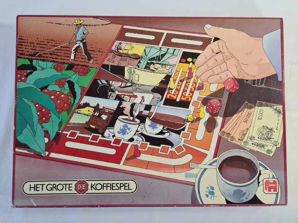 Het grote Douwe Egberts koffiespel 1985 Jumbo Vintage Bordsp, Hobby en Vrije tijd, Gezelschapsspellen | Bordspellen, Ophalen of Verzenden