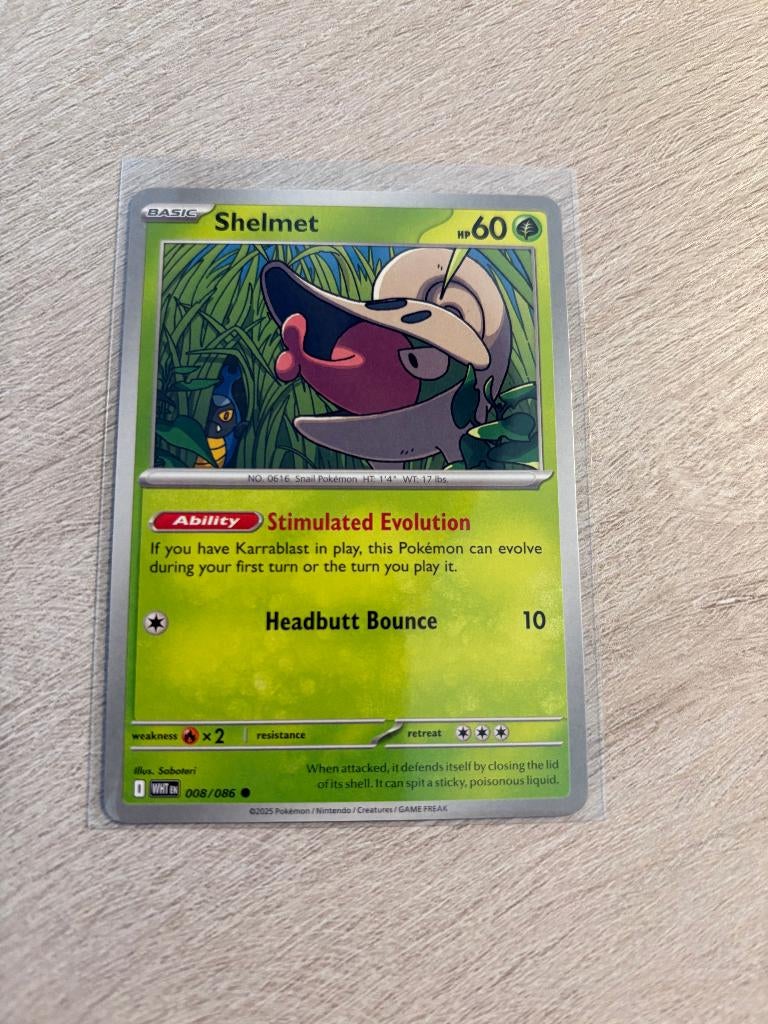 Shelmet 008/086 White Flare - Pokémon Kaart, Hobby en Vrije tijd, Verzamelkaartspellen | Pokémon, Nieuw, Losse kaart, Ophalen of Verzenden