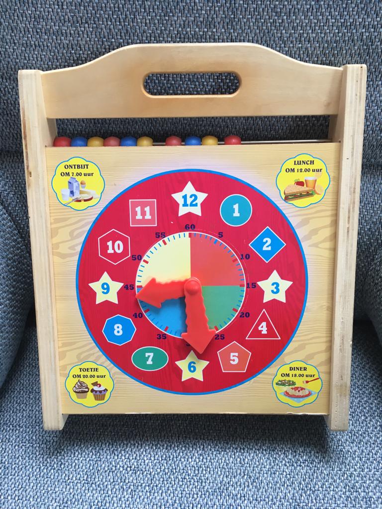 vintage telraam en oefenklok, Kinderen en Baby's, Speelgoed | Houten speelgoed, Ophalen of Verzenden, Gebruikt, Overige typen