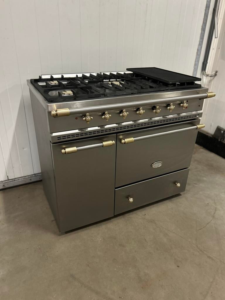Lacanche RVS/Messing 5 pits 100 cm, 60 cm of meer, Ophalen of Verzenden, Zo goed als nieuw, Gas