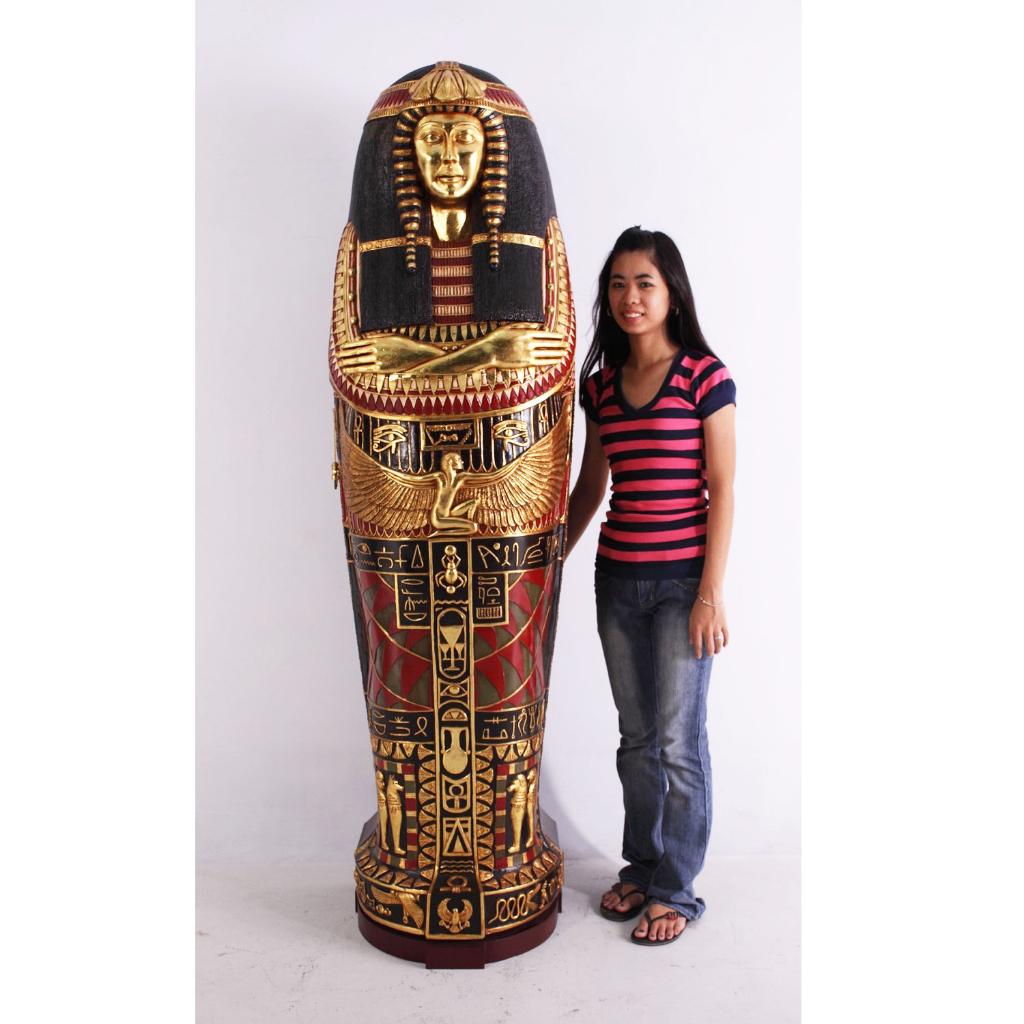 Egyptian Cabinet Sarcofaag beeld – Egypte Hoogte 192 cm, Verzamelen, Beelden en Beeldjes, Ophalen, Nieuw