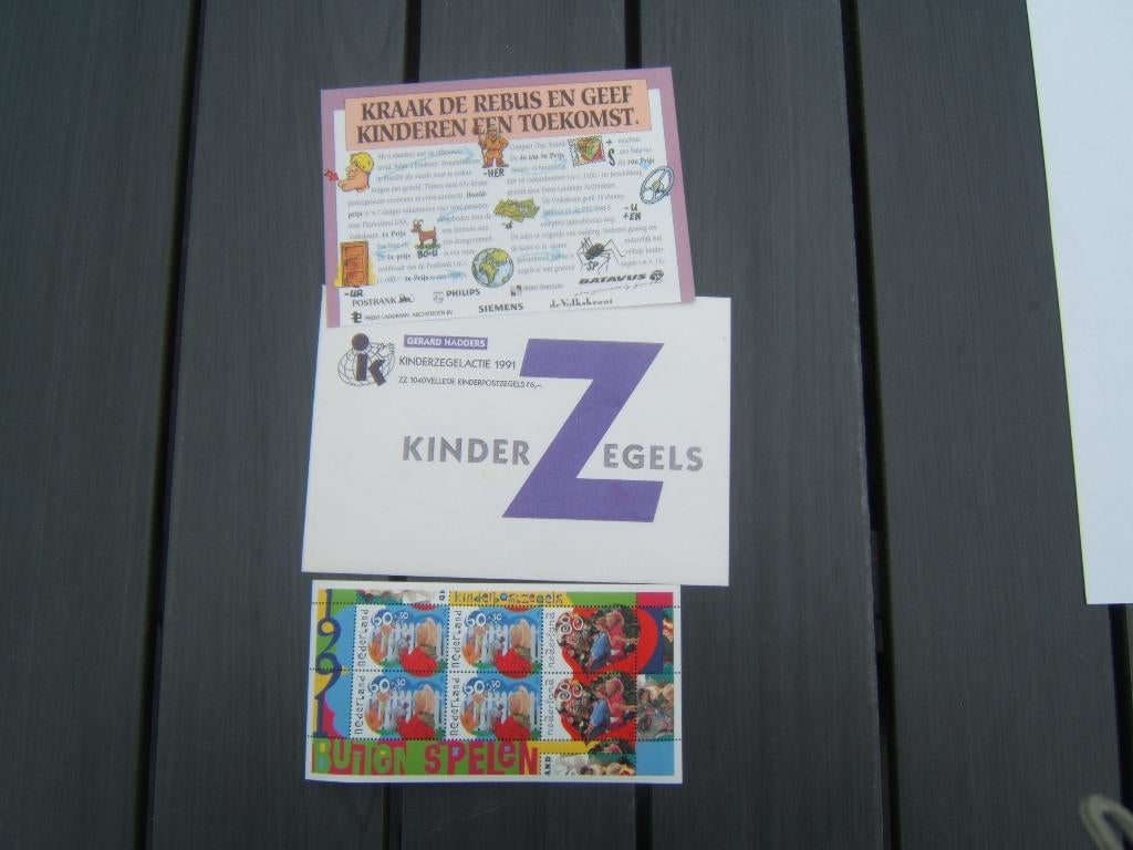 een vel met 6 kinderpostzegels uit 1991 serie buitenspele, Ophalen of Verzenden, Na 1940, Postfris