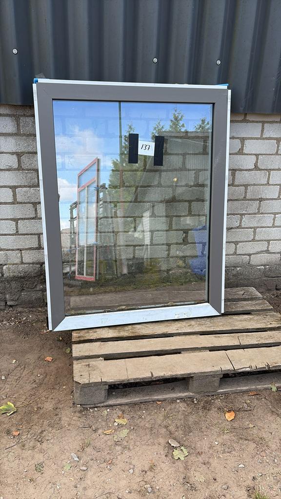 (137) 2 x nieuw kunststof vast raamkozijn incl glas, Kunststof, Raamkozijn, Nieuw, Inclusief glas