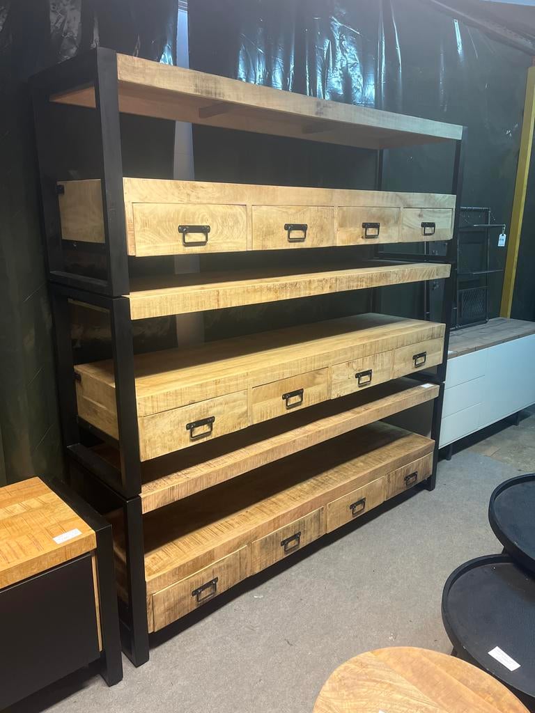 Tv meubel mangohout britt 180cm (outlet), Huis en Inrichting, Ophalen