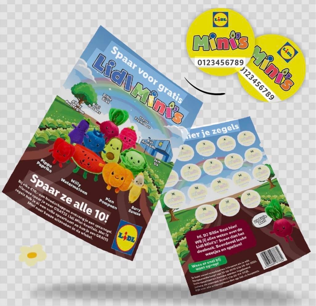 5 volle lidl mini’s spaarkaarten!, Verzamelen, Supermarktacties, Lidl, Ophalen of Verzenden
