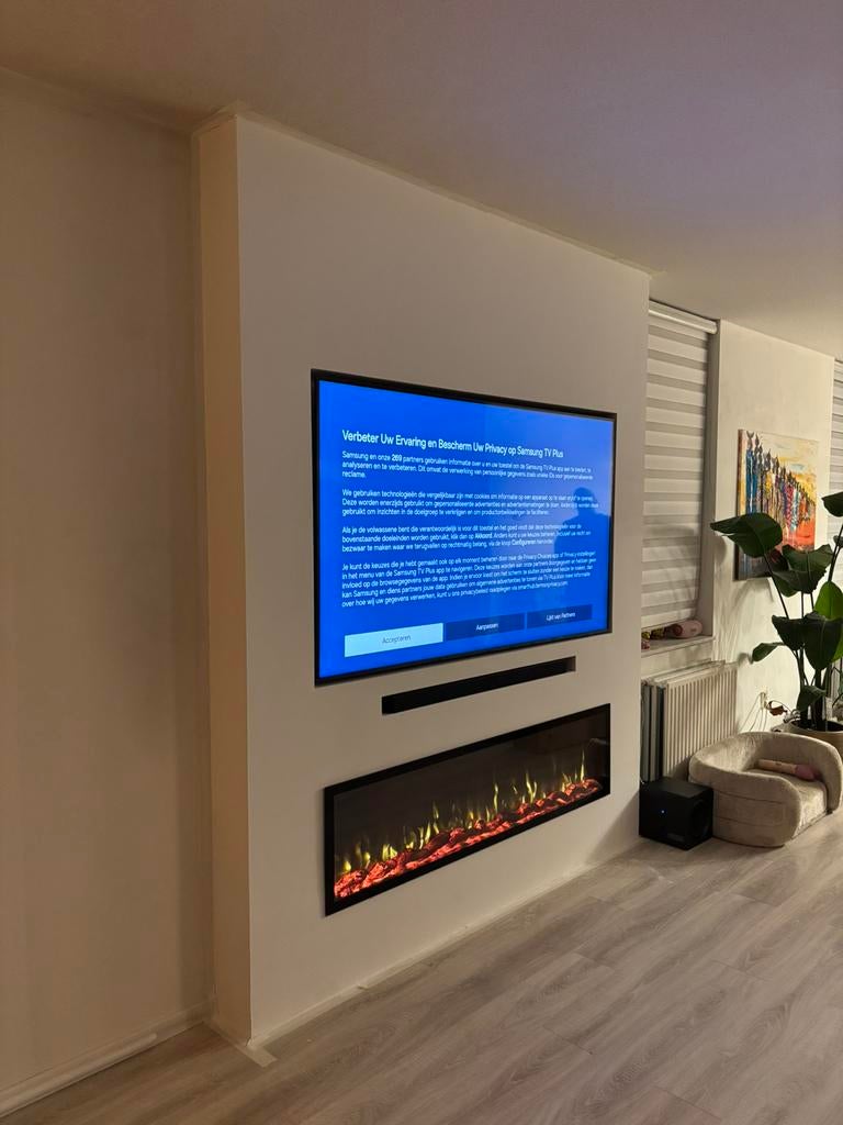 ACTIE!! Cinewall inclusief sfeerhaard OP MAAT ACTIE!!, Huis en Inrichting, Haarden, Ophalen of Verzenden, Zo goed als nieuw, Inbouwhaard