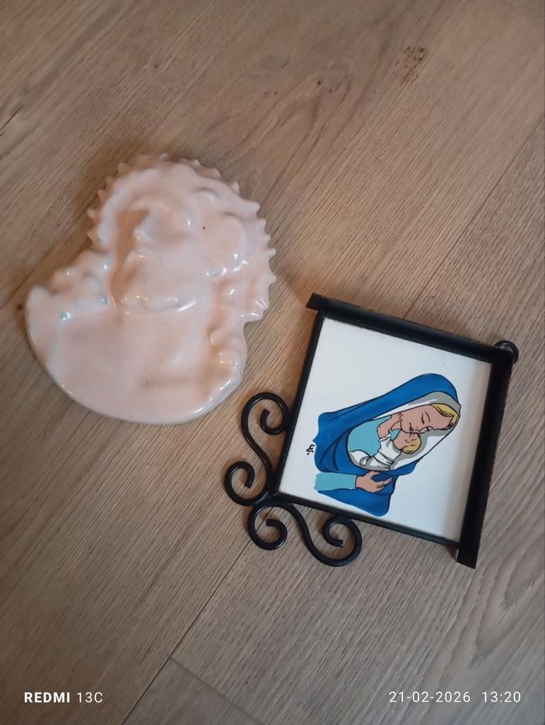Vintage Maria met Kind Tegel en Beeld, Antiek en Kunst, Ophalen of Verzenden