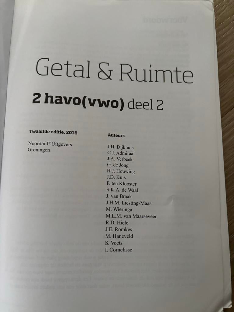 Getal & Ruimte 2 havo(vwo) deel 2, Boeken, Ophalen of Verzenden, Zo goed als nieuw, HAVO, Wiskunde A