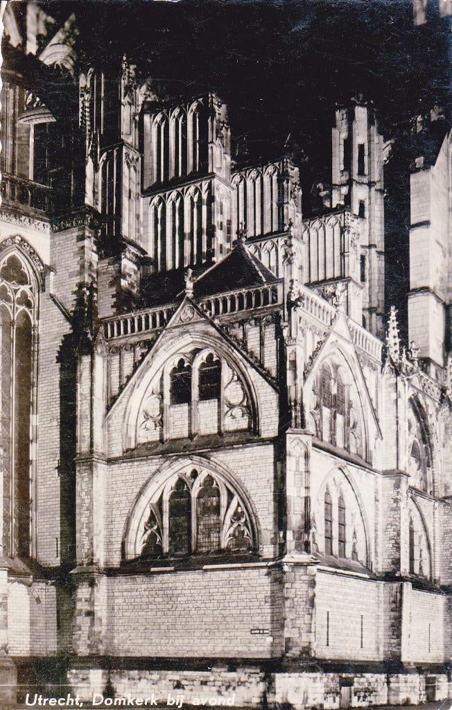 05824 Utrecht - Domkerk bij avond - 1959, Verzenden, 1940 tot 1960, Ongelopen, Utrecht