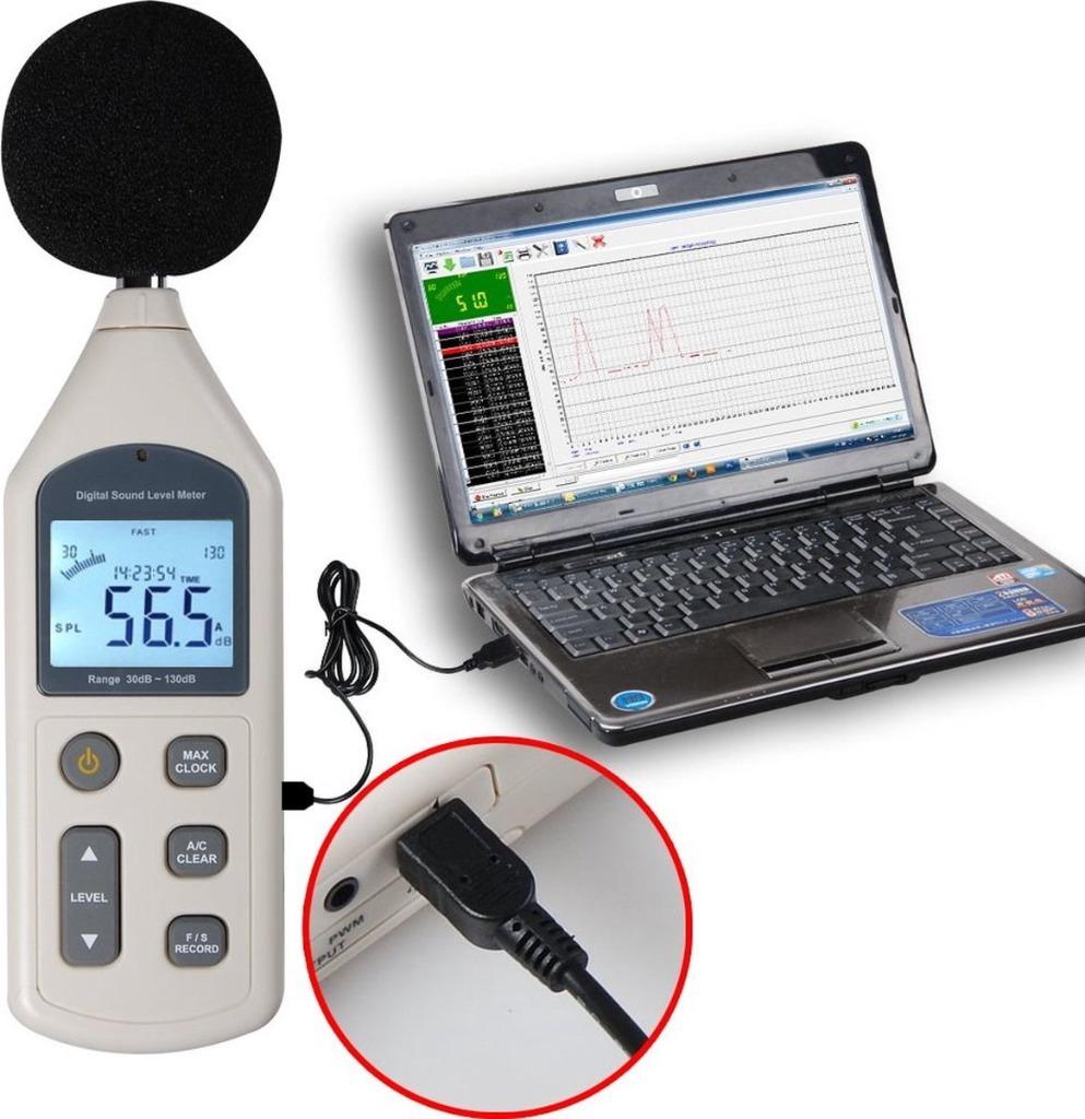 Digitale decibelmeter geluidsmeter, Datalogger en alarm, Doe-het-zelf en Verbouw, Meetapparatuur, Nieuw, Geluid, Ophalen of Verzenden