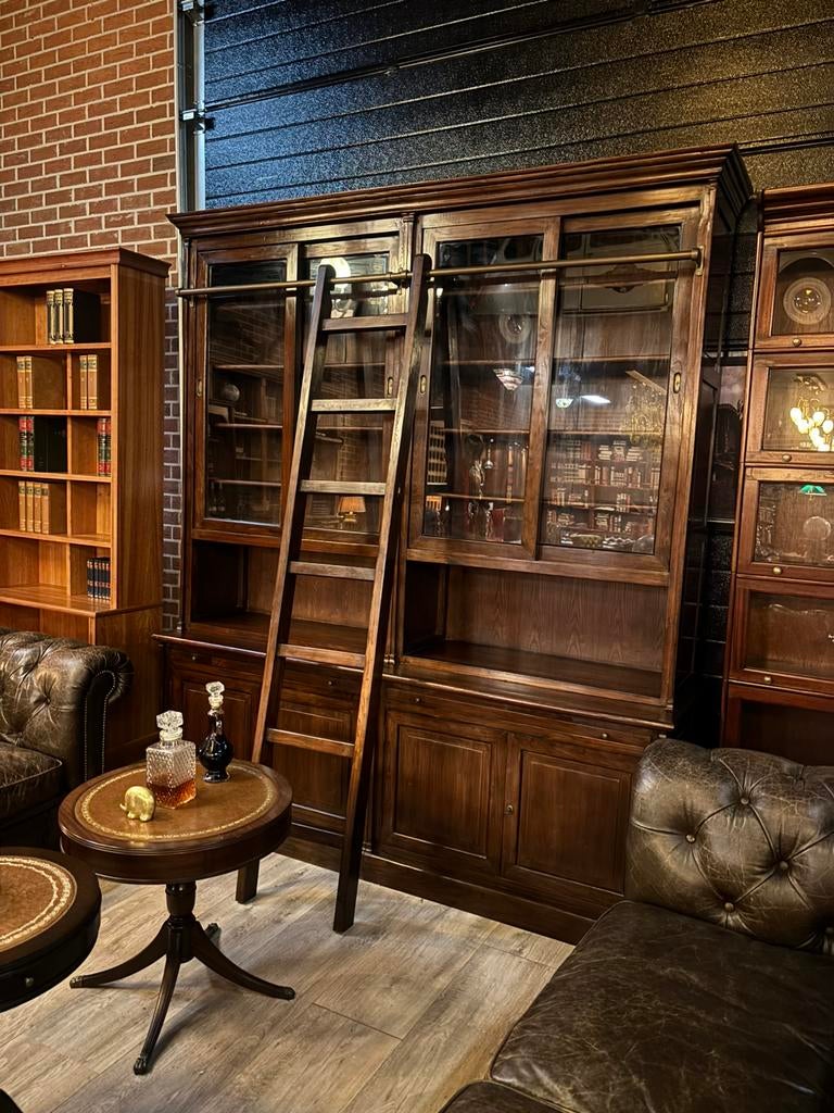 Klassieke Jan Frantzen bibliotheekkast boekenkast met ladder, Ophalen