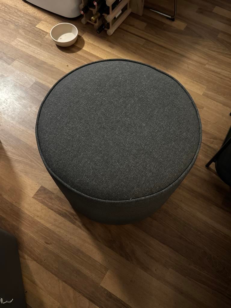 IKEA Poef - Grijs - Ronde Vorm, Ophalen, Minder dan 50 cm, Rond, Zo goed als nieuw