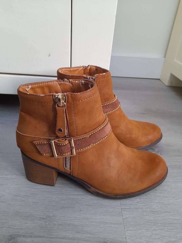 Camel laarzen, Bruin, Lage of Enkellaarzen, Ophalen of Verzenden, Gedragen