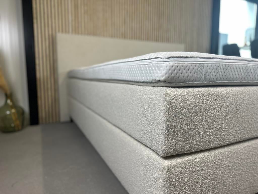 TEDDY BOXSPRING 180 200 TEDDY BEIGE BED 180x200 BED120x200, Tweepersoons, Ophalen of Verzenden, Zo goed als nieuw, 180 cm