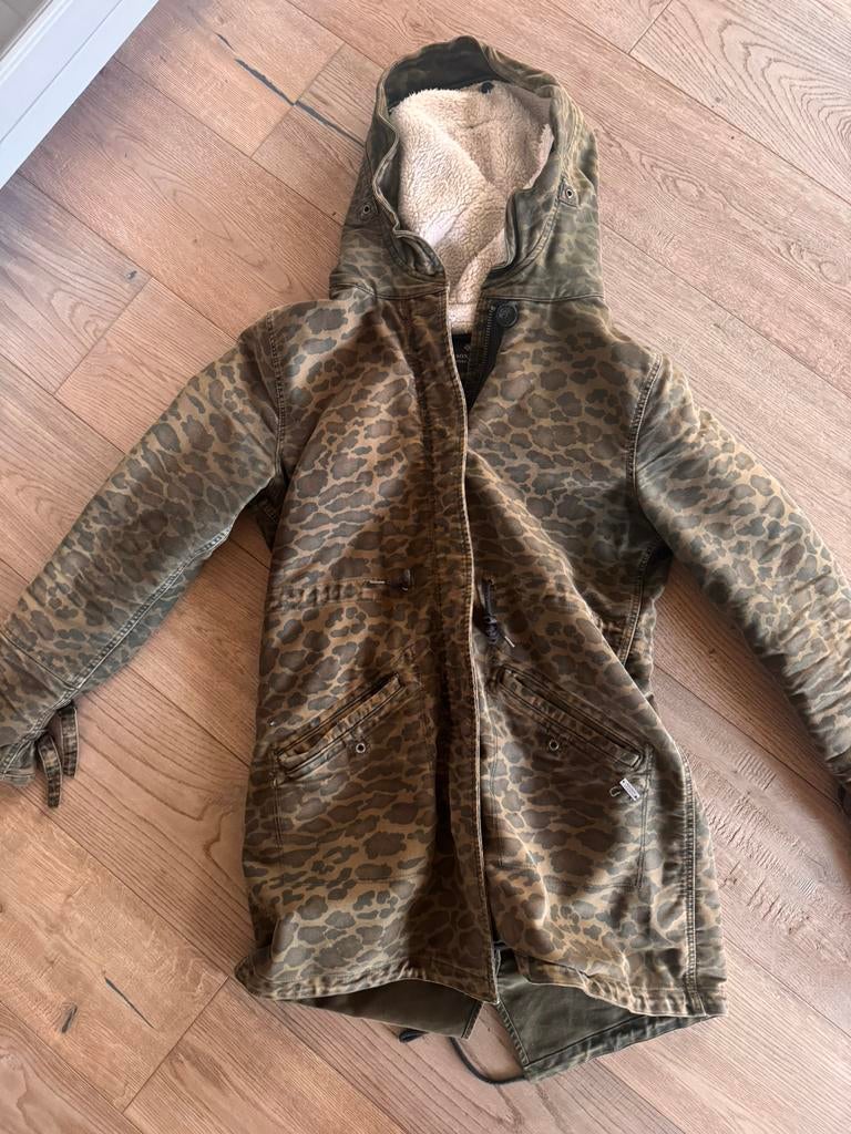Scotch & soda jas dames groene tijger print, Ophalen of Verzenden, Gedragen, Maat 38/40 (M), Groen