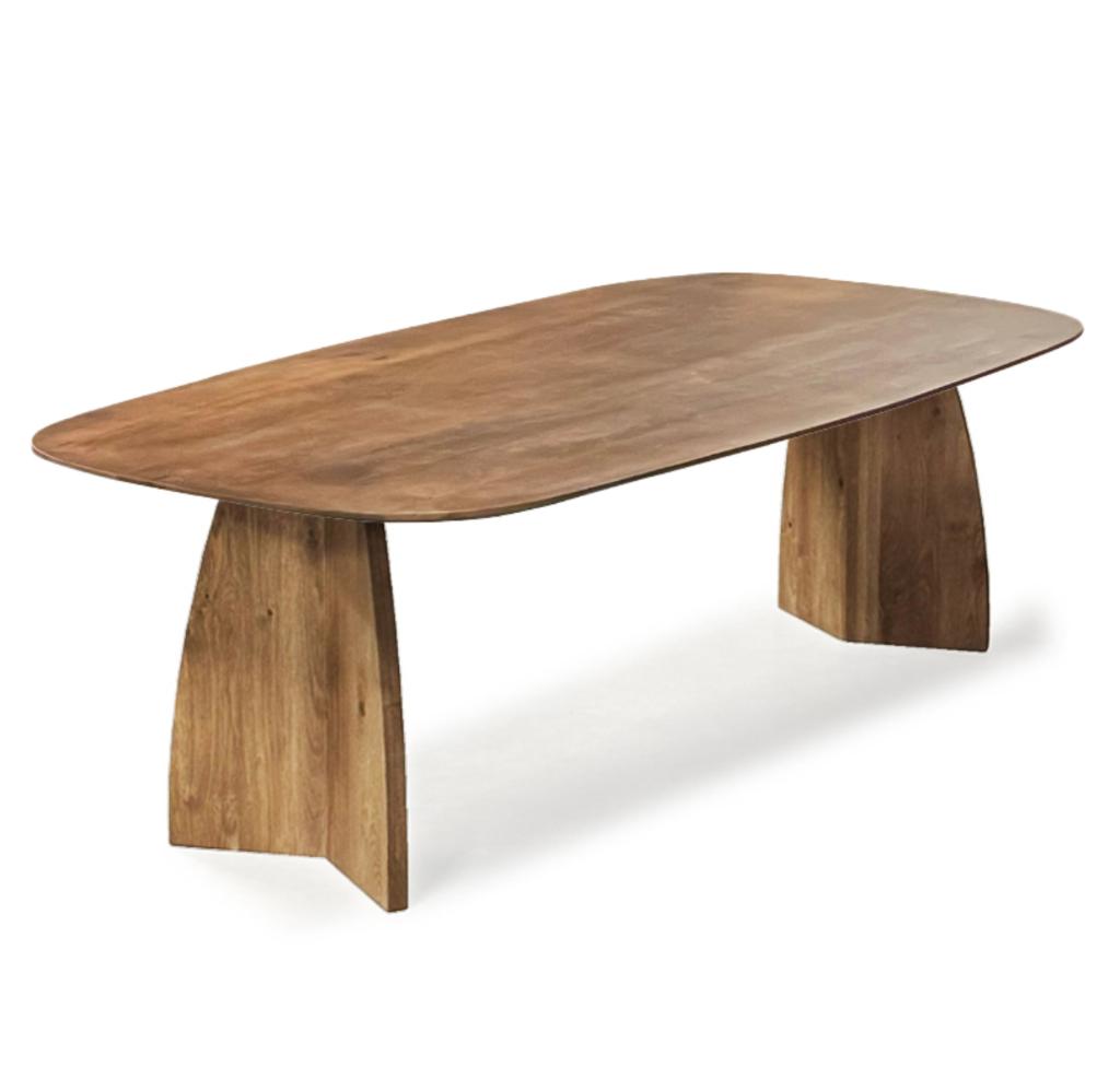 deens ovaal tafel met wang frame japandi stijl, Ophalen, Japandi, 100 tot 150 cm, Vijf personen of meer