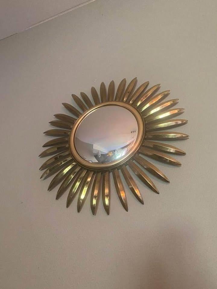 Ronde zon spiegel, Antiek en Kunst, Ophalen, Rond, Minder dan 50 cm