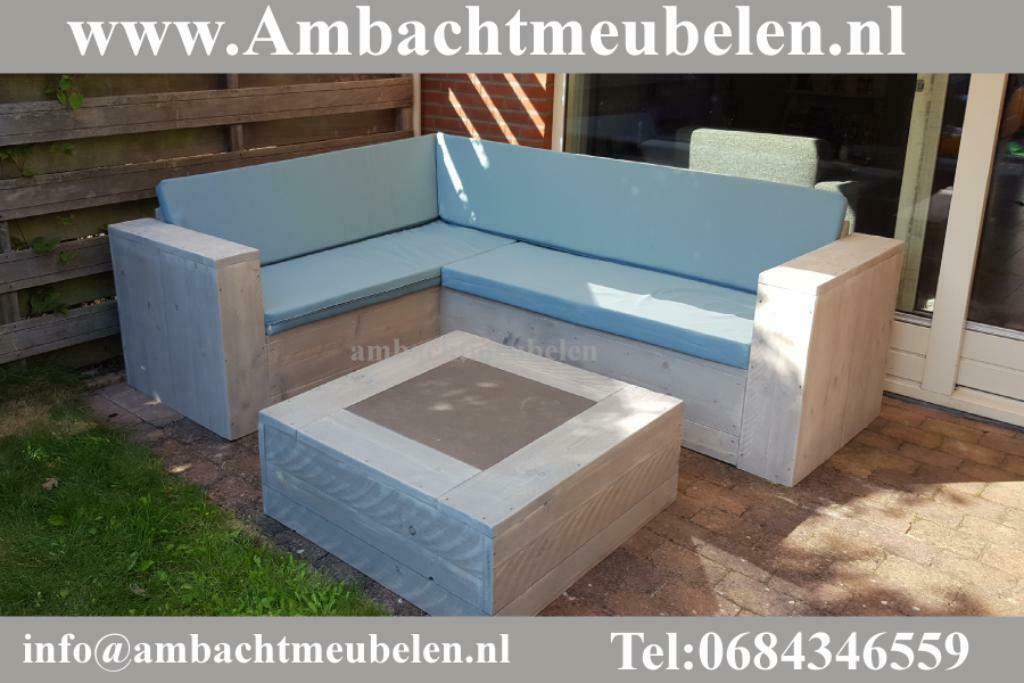 steigerhout Loungeset Tuinbank Hoekbank Bank SHOWROOM OPEN, Verzenden, Bank, Steigerhout, Nieuw