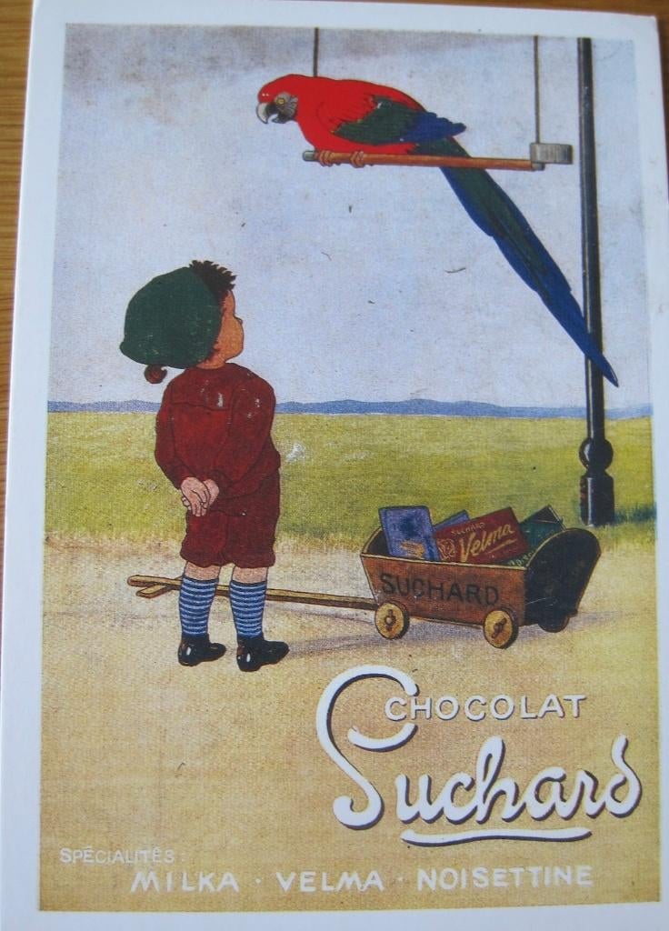poster van chocolat Suchard op ansichtkaart - nieuw, Ophalen of Verzenden, 1980 tot heden, Ongelopen, Overige thema's