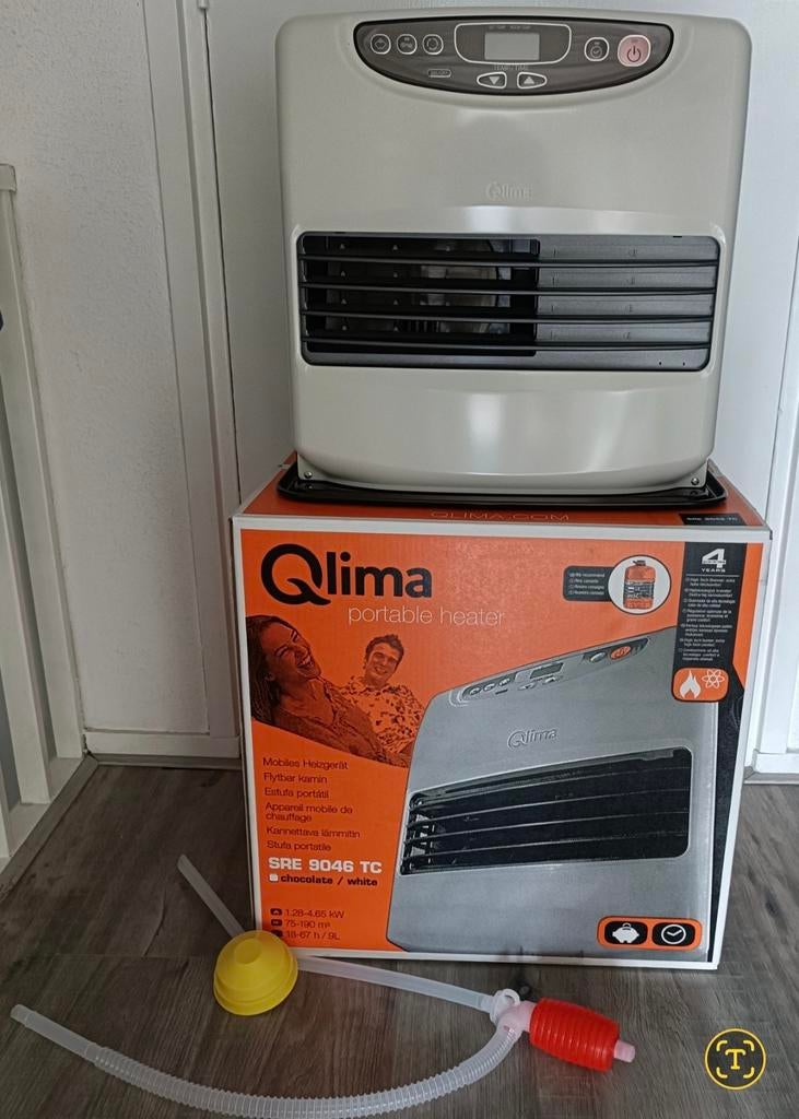 NIEUW IN DOOS LASERKACHEL QLIMA SRE 9046 TC, Ophalen of Verzenden, Nieuw, Overige brandstoffen, Petroleumkachel