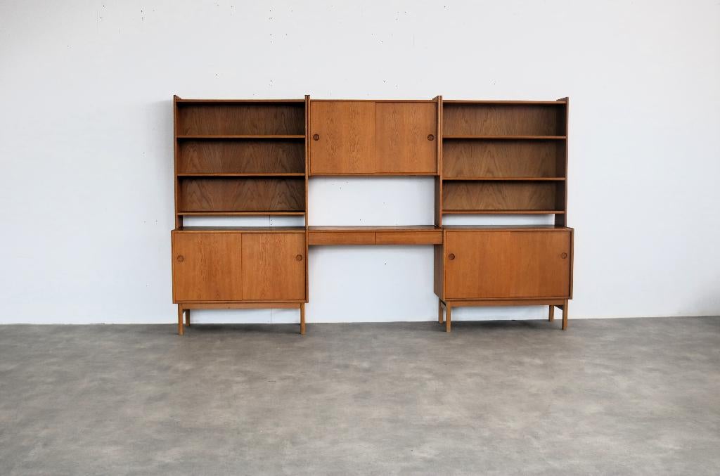 vintage wandmeubel | wandkast | jaren 60 | Zweden, Gebruikt, Met deur(en), ., Eikenhout